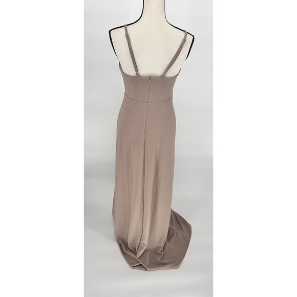 Birdy Grey Ash Dress Crepe Taupe‎ Bridesmaids Dress Size Small - Picture 8 of 12